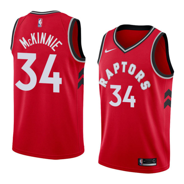 NBA Men Toronto Raptors Red #34 McKINNIE Jersey High Quality Name and Number Print