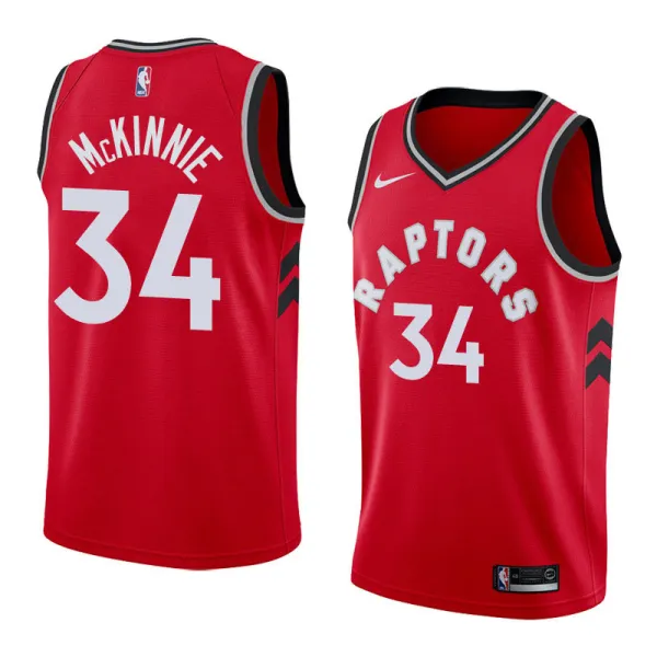 NBA Men Toronto Raptors Red #34 McKINNIE Jersey High Quality Name and Number Print