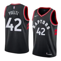 NBA Men Toronto Raptors Black #42 POELTL Jersey High Quality Name and Number Print