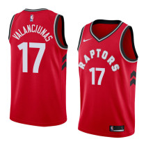 NBA Men Toronto Raptors Red #17 VALANCIUNAS Jersey High Quality Name and Number Print