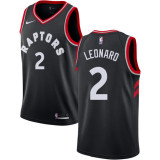 NBA Men Toronto Raptors Black #2 LEONARD Jersey High Quality Name and Number Print