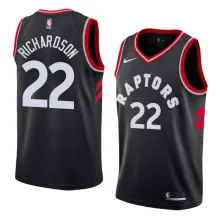 NBA Men Toronto Raptors Black #22 RICHARDSON Jersey High Quality Name and Number Print