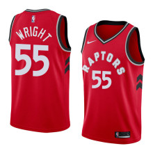NBA Men Toronto Raptors Red #55 WRIGHT Jersey High Quality Name and Number Print