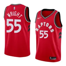 NBA Men Toronto Raptors Red #55 WRIGHT Jersey High Quality Name and Number Print