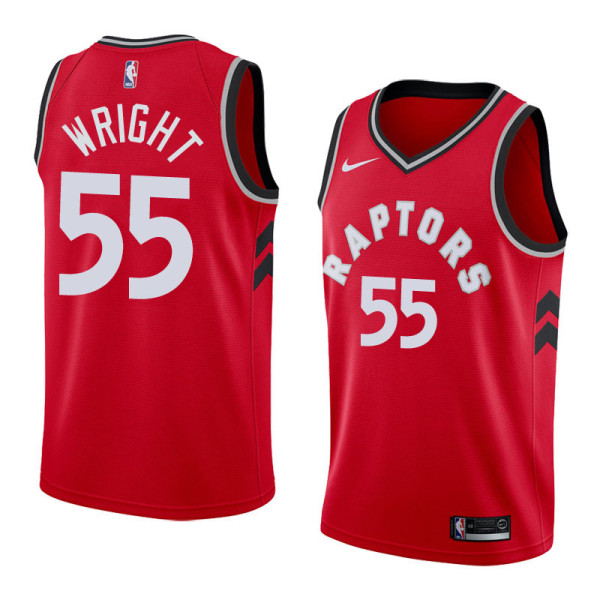NBA Men Toronto Raptors Red #55 WRIGHT Jersey High Quality Name and Number Print