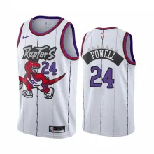 NBA Men Toronto Raptors Classical White #24 POWELL Jersey with Drangon High Quality Name and Number Print