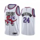 NBA Men Toronto Raptors Classical White #24 POWELL Jersey with Drangon High Quality Name and Number Print