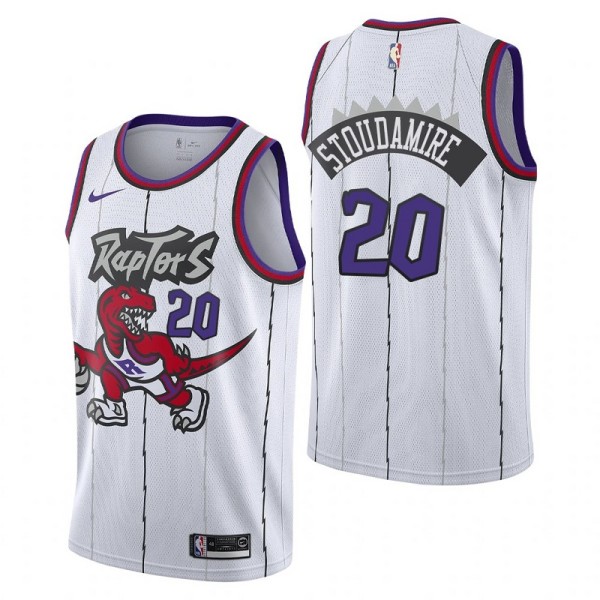 NBA Men Toronto Raptors Classical White #20 STOUDAMIRE Jersey with Drangon High Quality Name and Number Print