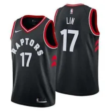 NBA Men Toronto Raptors Black #17 LIN Jersey High Quality Name and Number Print