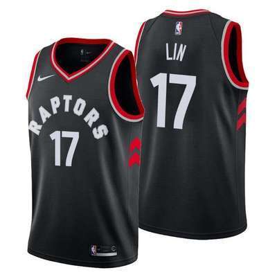 NBA Men Toronto Raptors Black #17 LIN Jersey High Quality Name and Number Print