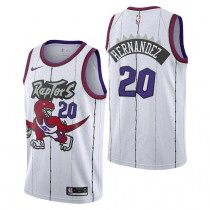 NBA Men Toronto Raptors Classical White #20 HERNANDEZ Jersey with Drangon High Quality Name and Number Print