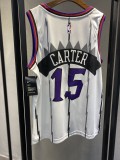 NBA Men Toronto Raptors Classical White #15 CARTER Jersey with Drangon High Quality Name and Number Print