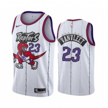 NBA Men Toronto Raptors Classical White #23 VANVLEET Jersey with Drangon High Quality Name and Number Print