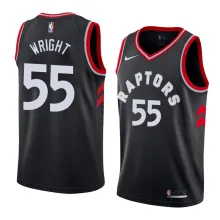 NBA Men Toronto Raptors Black #55 WRIGHT Jersey High Quality Name and Number Print