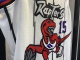 NBA Men Toronto Raptors Classical White #15 CARTER Jersey with Drangon High Quality Name and Number Print