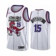 NBA Men Toronto Raptors Classical White #15 CARTER Jersey with Drangon High Quality Name and Number Print