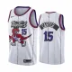 NBA Men Toronto Raptors Classical White #15 CARTER Jersey with Drangon High Quality Name and Number Print
