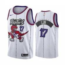 NBA Men Toronto Raptors Classical White #17 LIN Jersey with Drangon High Quality Name and Number Print