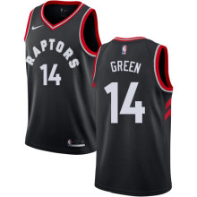 NBA Men Toronto Raptors Black #14 GREEN Jersey High Quality Name and Number Print