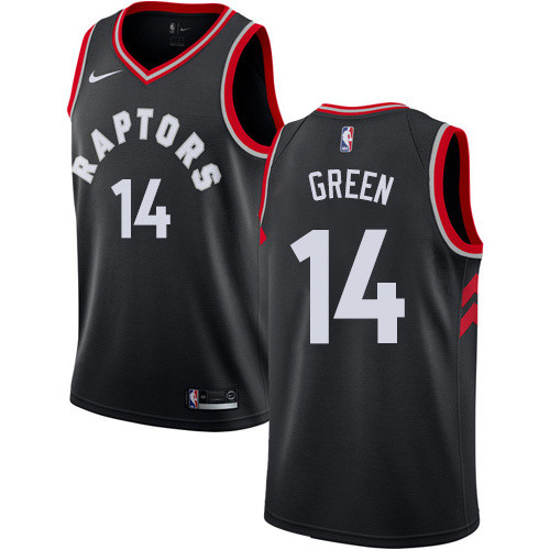 NBA Men Toronto Raptors Black #14 GREEN Jersey High Quality Name and Number Print