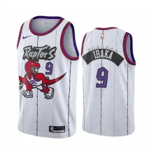 NBA Men Toronto Raptors Classical White #9 IBAKA Jersey with Drangon High Quality Name and Number Print