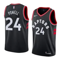NBA Men Toronto Raptors Black #24 POWELL Jersey High Quality Name and Number Print