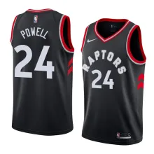NBA Men Toronto Raptors Black #24 POWELL Jersey High Quality Name and Number Print