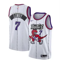 NBA Men Toronto Raptors Classical White #7 LOWRY Jersey with Drangon High Quality Name and Number Print