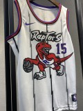 NBA Men Toronto Raptors Classical White #15 CARTER Jersey with Drangon High Quality Name and Number Print