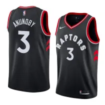 NBA Men Toronto Raptors Black #3 ANUNOBY Jersey High Quality Name and Number Print