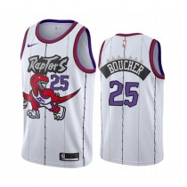 NBA Men Toronto Raptors Classical White #25 BOUCHER Jersey with Drangon High Quality Name and Number Print