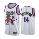 NBA Men Toronto Raptors Classical White #14 GREEN Jersey with Drangon High Quality Name and Number Print