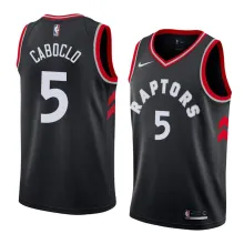 NBA Men Toronto Raptors Black #5 CABOCLO Jersey High Quality Name and Number Print