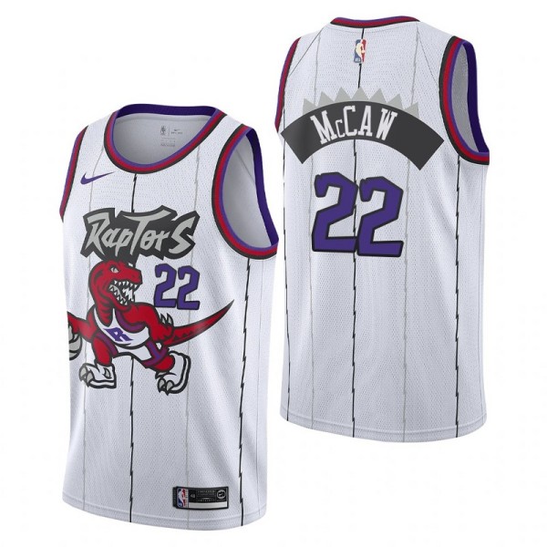 NBA Men Toronto Raptors Classical White #22 McCAN Jersey with Drangon High Quality Name and Number Print