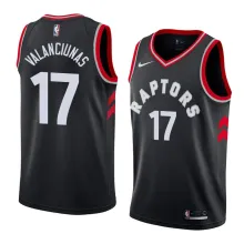 NBA Men Toronto Raptors Black #17 VALANCIUNAS Jersey High Quality Name and Number Print