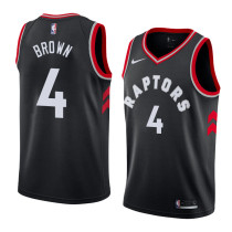 NBA Men Toronto Raptors Black #4 BROWN Jersey High Quality Name and Number Print