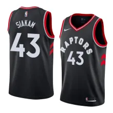 NBA Men Toronto Raptors Black #43 SIAKAM Jersey High Quality Name and Number Print