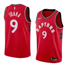 NBA Men Toronto Raptors Red #9 IBAKA Jersey High Quality Name and Number Print