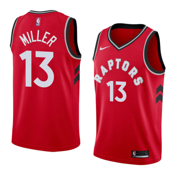NBA Men Toronto Raptors Red #13 MILLER Jersey High Quality Name and Number Print