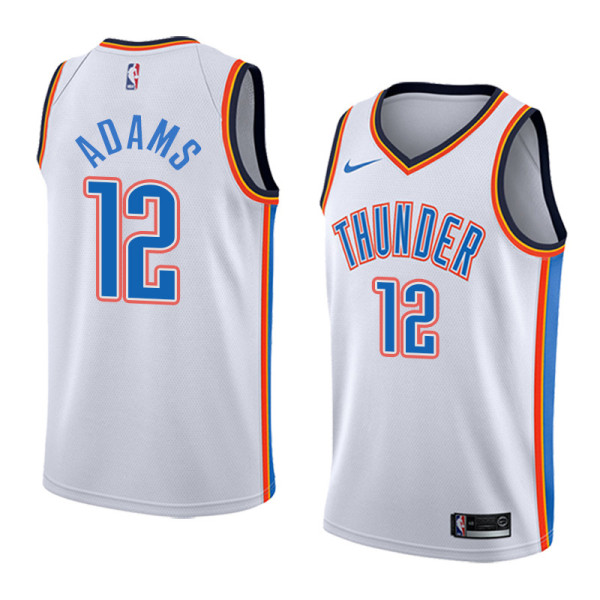 NBA Men Oklahoma City Thunder White #12 ADAMS Jersey High Quality Name and Number Print