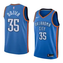 NBA Men Oklahoma City Thunder Blue #35 DOZIER Jersey High Quality Name and Number Print