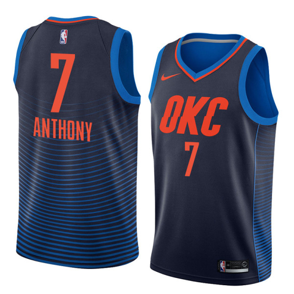 NBA Men Oklahoma City Thunder Dark Blue #7 ANTHONY Jersey High Quality Name and Number Print