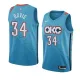 NBA Men Oklahoma City Thunder Light Blue #34 DAVIS Jersey High Quality Name and Number Print