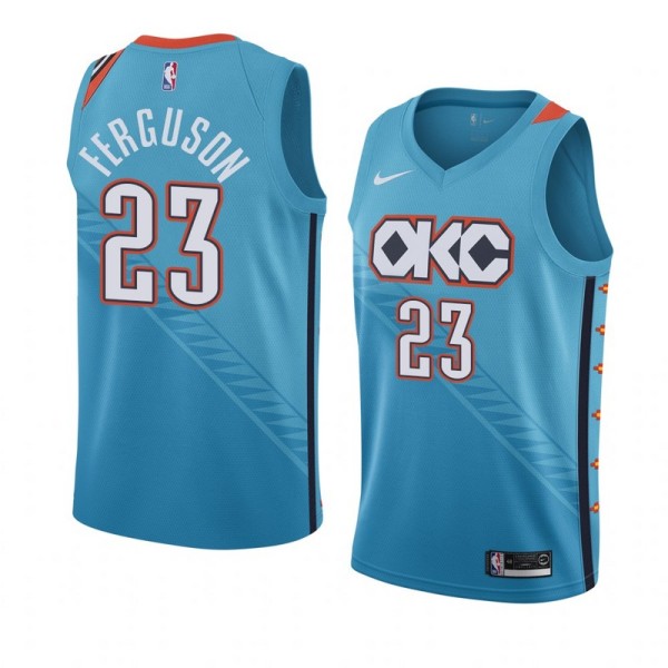 NBA Men Oklahoma City Thunder Light Blue #23 FERGUSON Jersey High Quality Name and Number Print