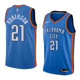 NBA Men Oklahoma City Thunder Blue #21 ROBERSON Jersey High Quality Name and Number Print