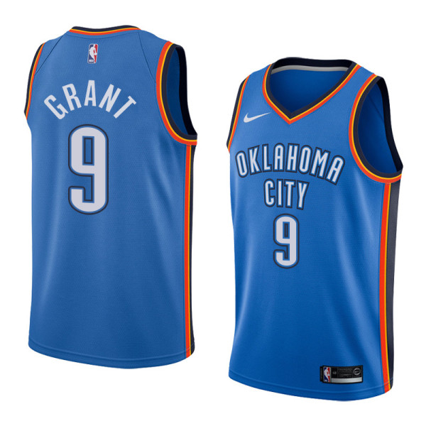 NBA Men Oklahoma City Thunder Blue #9 GRANT Jersey High Quality Name and Number Print
