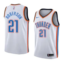 NBA Men Oklahoma City Thunder White #21 ROBERSON Jersey High Quality Name and Number Print