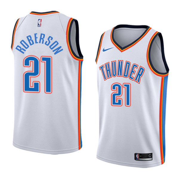 NBA Men Oklahoma City Thunder White #21 ROBERSON Jersey High Quality Name and Number Print