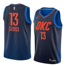 NBA Men Oklahoma City Thunder Dark Blue #13 GEORGE Jersey High Quality Name and Number Print