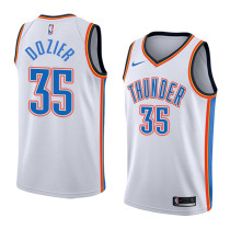 NBA Men Oklahoma City Thunder White #35 DOZIER Jersey High Quality Name and Number Print